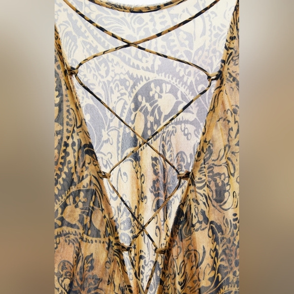 Zara Tan Navy Sheer Fitted Maxi Dress - Picture 6 of 14